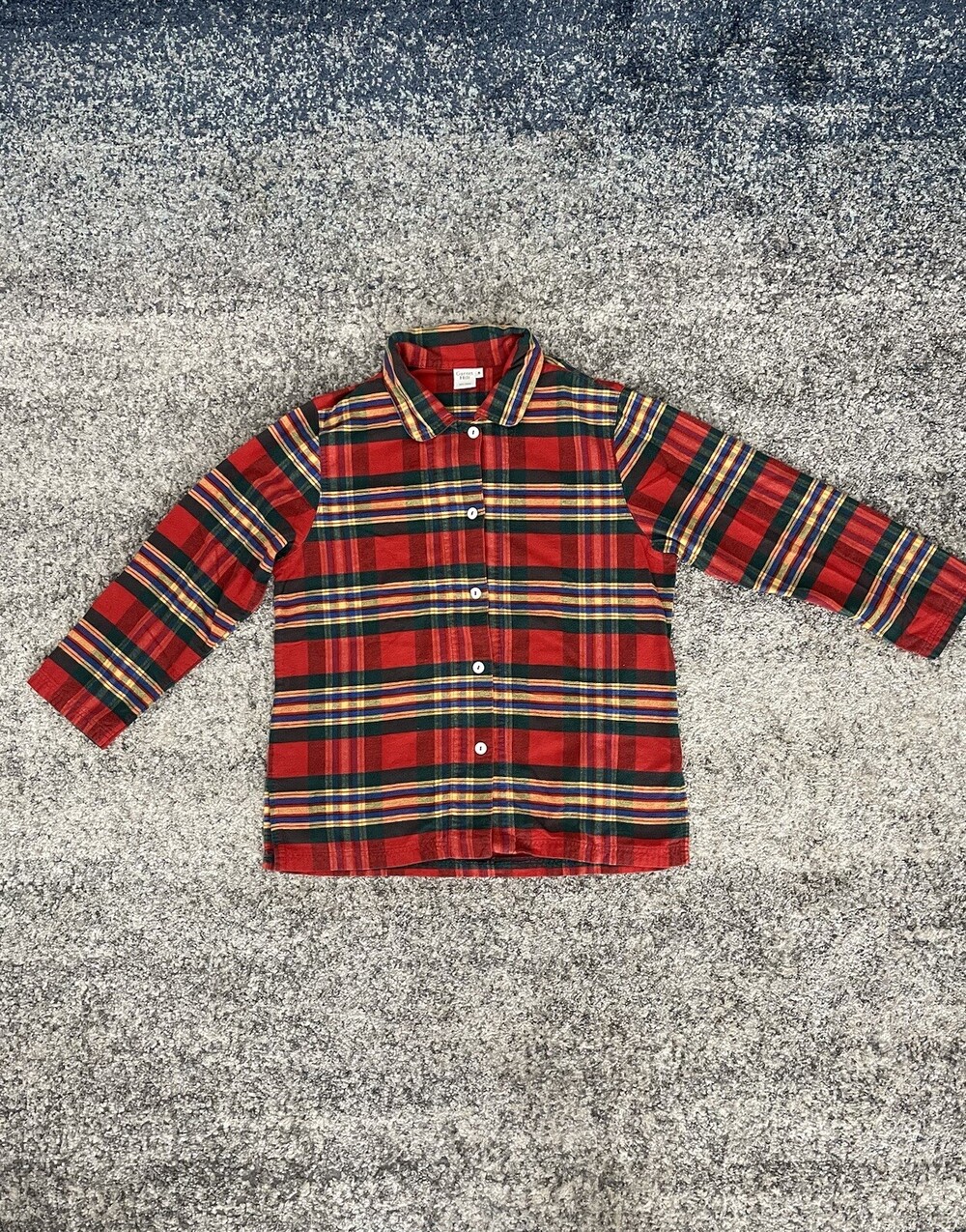 Garnet Hill Plaid Flannel Button Down Shirt Womens Small Red Multicolor